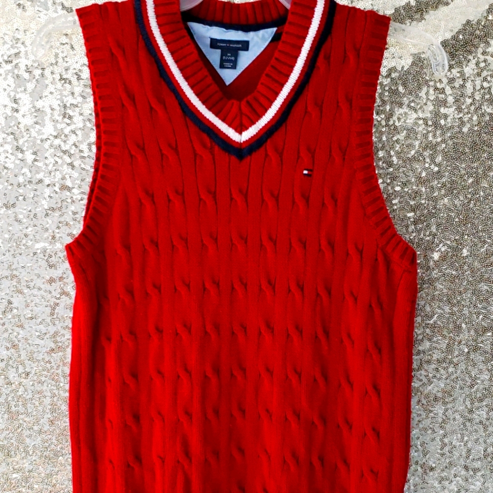 YOUNG Men's burgundy sweater vest